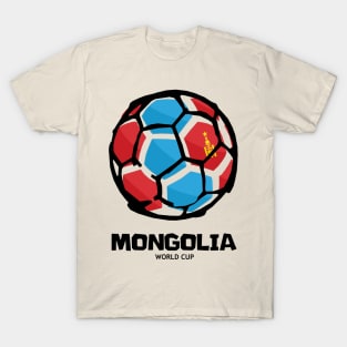 Mongolia Football Country Flag T-Shirt